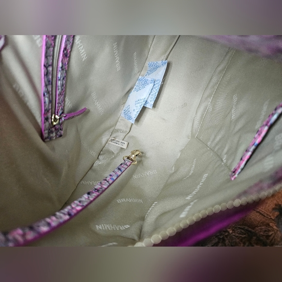 Brahmin Pink Cobra Bekka Shoulder Bag & Veronica Wallet Set NWT - Picture 9 of 16